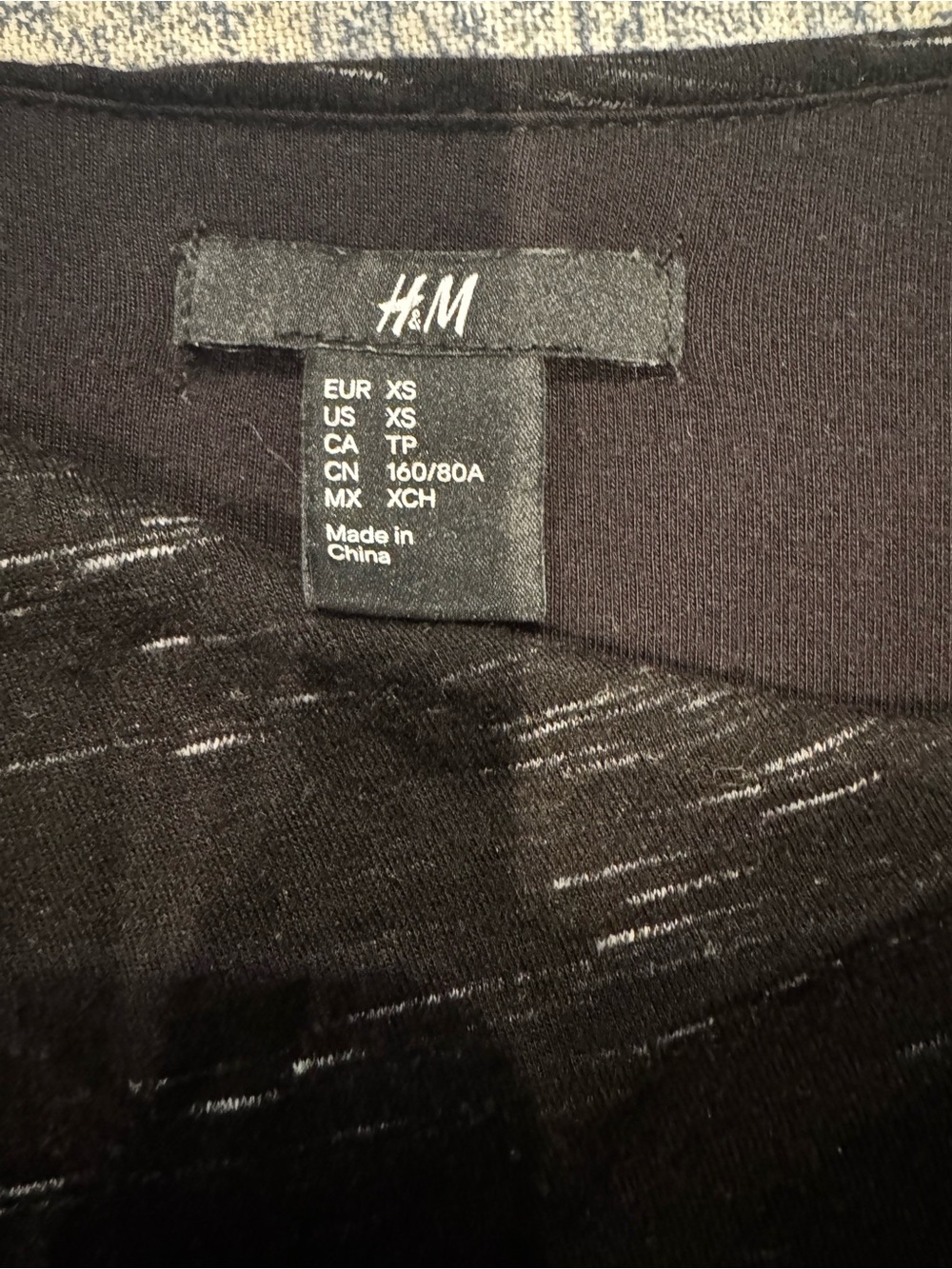 H&M XS Black Ruched Bodycon Dress Asymmetrical Neck Shoulder Pads - Picture 9 of 9